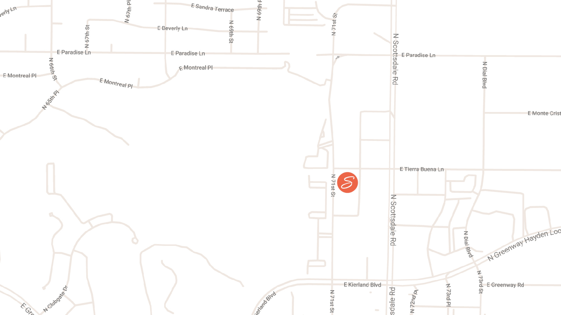 Map of Scottsdale, AZ showing location of Soltra Kierland apartments
